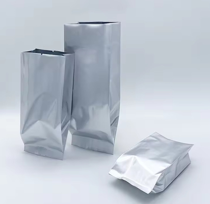فولیک آلومینیوم نقره ای درخشان لایه بندی شده مهر گرمای عقب مهر و موم جانبی Gusset بسته بندی مواد غذایی کیسه دانه قهوه کیسه