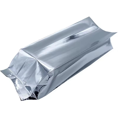 فولیک آلومینیوم نقره ای درخشان لایه بندی شده مهر گرمای عقب مهر و موم جانبی Gusset بسته بندی مواد غذایی کیسه دانه قهوه کیسه