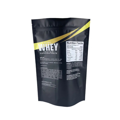Popular Customized Resealable Foil Standing Up Zip Pouch For Whey Protein Powder