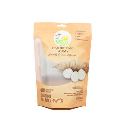 بسته بندی سازگار با محیط زیست برای دانه های قهوه چای مواد غذایی میان وعده های کاغذ کرافت شفاف ایستاده قابل باز کردن Zip Lock لوگو سفارشی