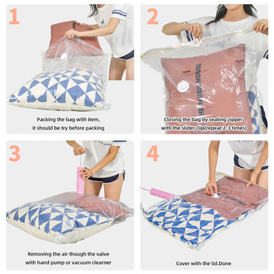 کیسه های ذخیره سازی مهر و موم PA PA شفاف برای لباس