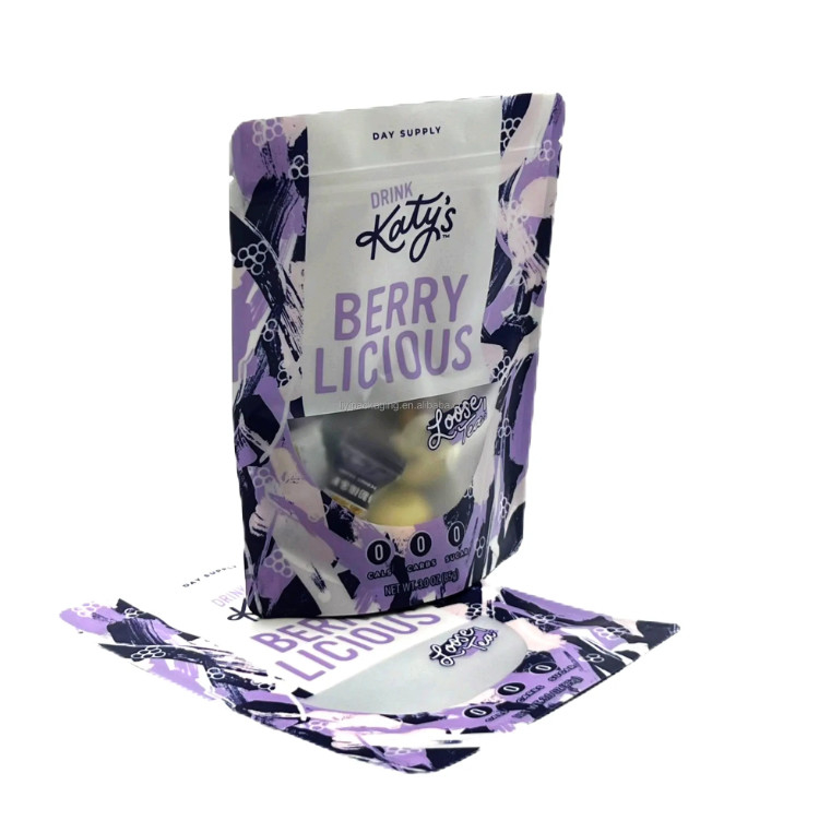 بازیافتی PET مایلار زیپ لاک ایستاده کیسه کیسه گیاهی برگ های سبز آزاد قهوه سیاه Doypack Sachet Matcha Tea Bag ذخیره سازی